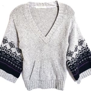 NWOT Melrose Chic Gray V Neck Pullover Sweater